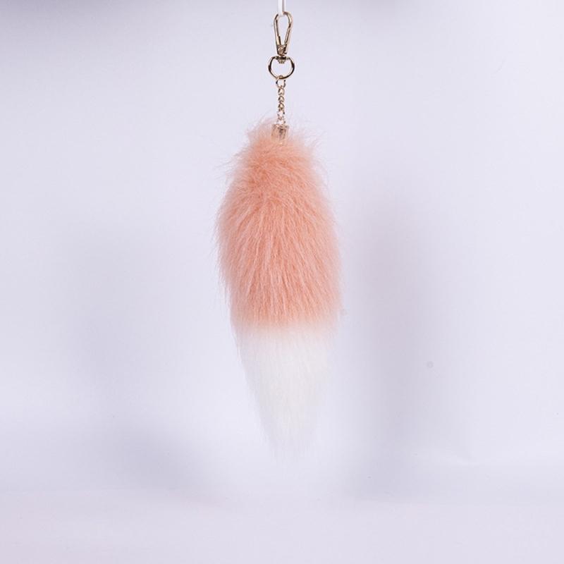 Plush Foxy Tail Keychain Soft and Comfortabel Key Holder 20cm Faux Furry Pendant Charm for Fashionable Accessories