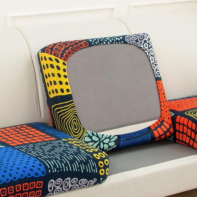 Printed Elastic Sofa Seat Cushion Cover For Living Room Furniture Protector L-shaped Armchair Stretch Seat Cushion Slipcover