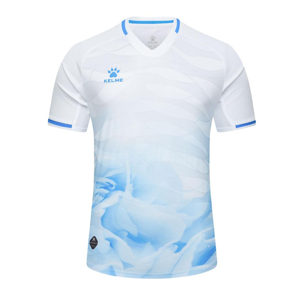 Kelme Men's Short Sleeve Training T-Shirt, Moisture-Wicking, Quick-Drying, Breathable, Summer (White, 3XL)