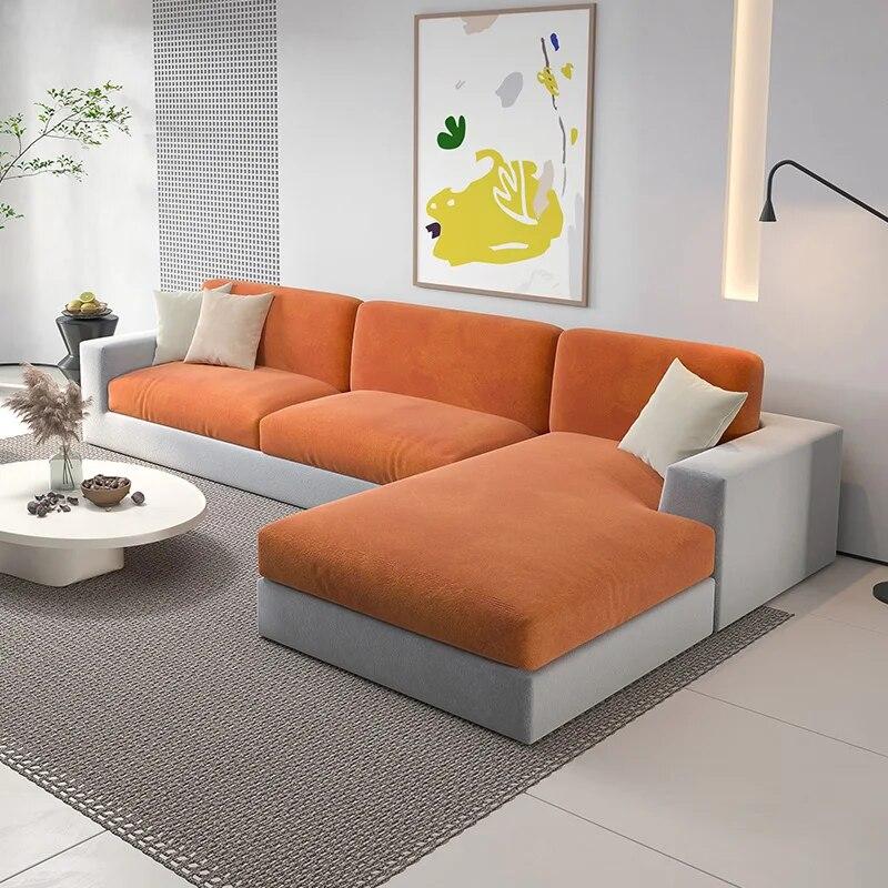 Soft Velvet Sofa Cover High Stretch Sofa Cushion Cover Living Room Spandex Sofa Seat Couch Cover for Home L-shape Sofa Slipcover