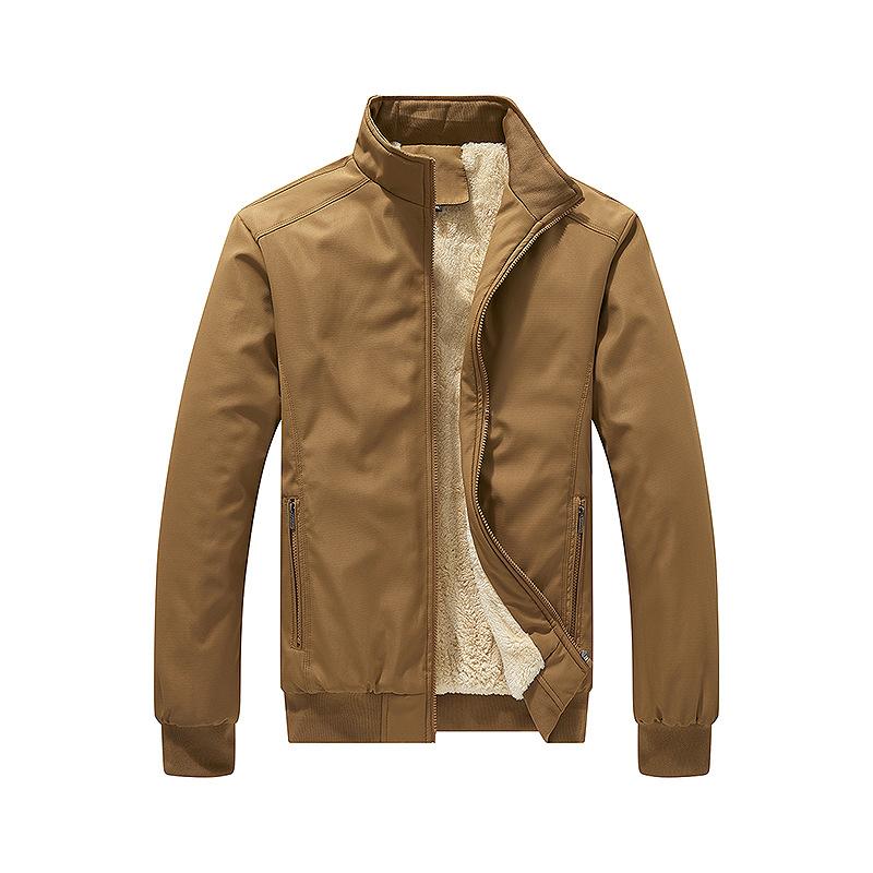 Flight Jacket Cotton-padded Jacket Men's Fleece Warm Down Jacket Fashionable Stand-up Collar Cotton-padded Jacket Plus-size Cotton-padded Jacket