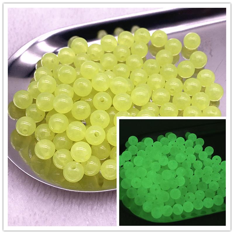 6mm 100 Stück/Los Starke Leuchtperlen Leuchten im Dunkeln Fischerei Lose Abstandshalter Perlen für Schmuck Markierung DIY Halskette Armband