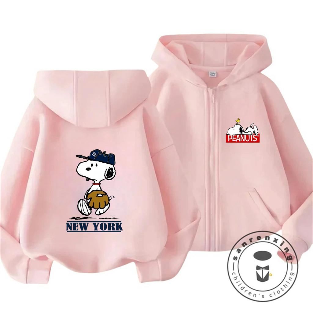 Boys Girls Cute Cartoon Zipper Hoodie Autumn Winter Trendy Fashion Street Style Kids Apparel