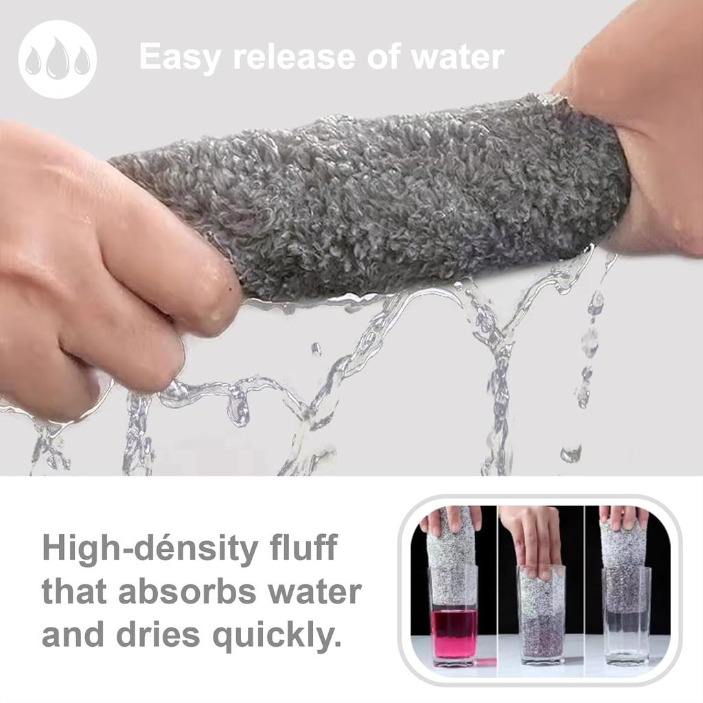 20 Pack Super Absorbent Dish Cloths Coral Velvet Microfiber Kitchen Towels Lint-Free Nonstick Oil Reusable Washable Fast Drying Rags 9.84"x9.84"