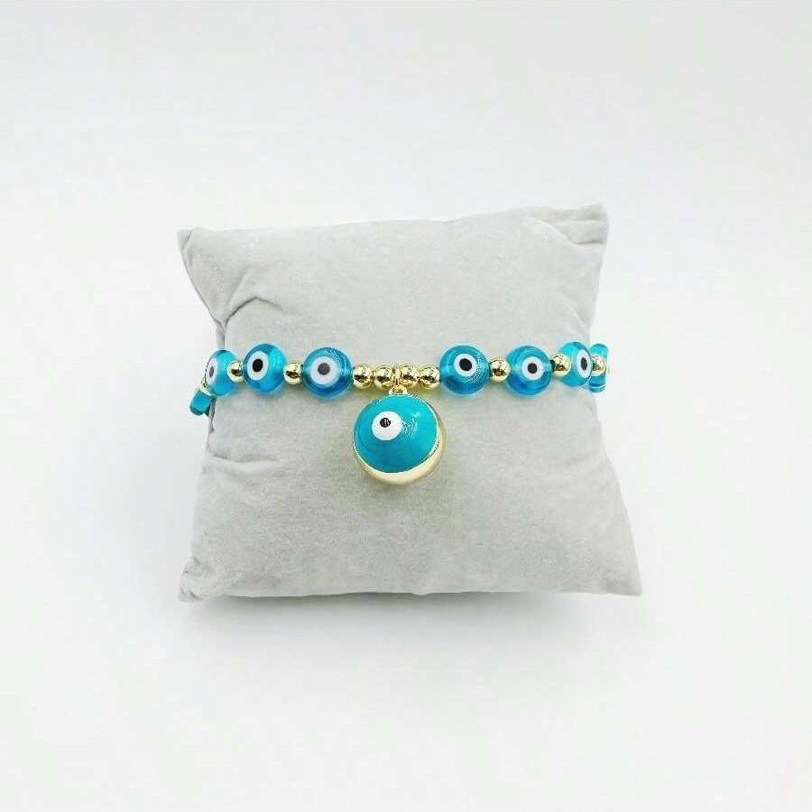 Wind Bohemian Copper Gold Plated Bells Lucky Eye Bracelet