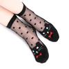 3 Pairs Women Cat Sock Summer Lace Crystal Glass Silk Socks Short Thin Transparent Cartoon Jacquard Elastic Ultra Thin Socks