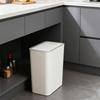 Trash Can with Press Top Lid 15L Plastic Slim Wastebasket Garbage Container Bin for Bathroom Bedroom Kitchen