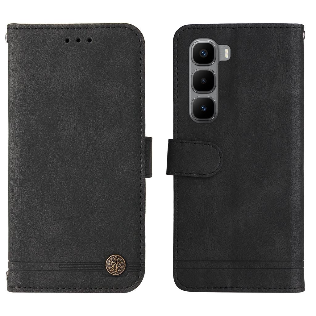 For Infinix Hot 60 Pro+ 4G Leather Wallet Cases Skin Touch Phone Cover Stand with Strap