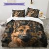 German Shepherd Pattern Bedding Home Decoration Birthday Gift (1 * Duvet Cover + 2 * Pillowcase, Without Core)
