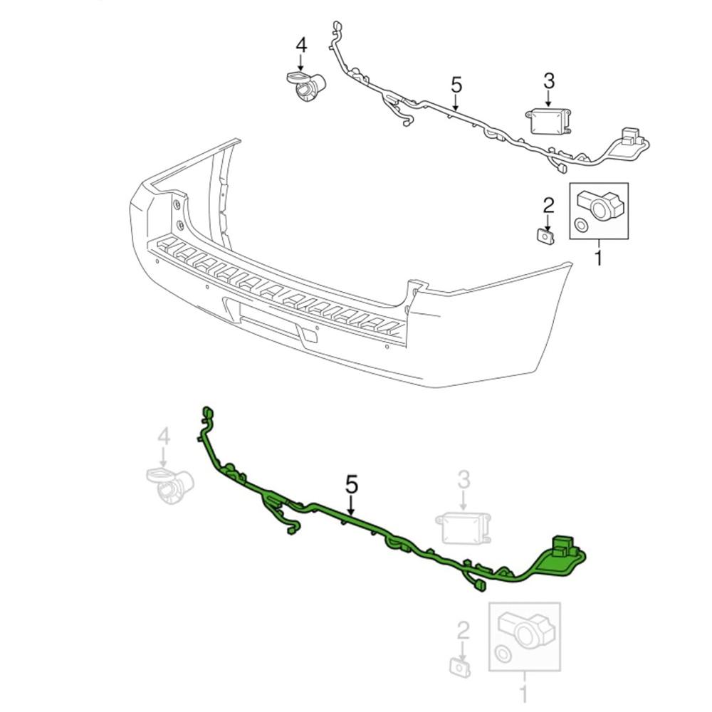 NEW Rear Object Alarm Sensor Wiring Harness 23316326 For Cadillac Chevrolet 15-2