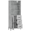 VidaXL Highboard Betongrau 69,5x34x180 cm Holzwerkstoff