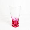 Ryukyu Glass, Okinawa Souvenir, Beer Glass, Tall Glass, Fluorite-infused, Firefly LOVE & STAR Tall Beer Glass (Gold Red)