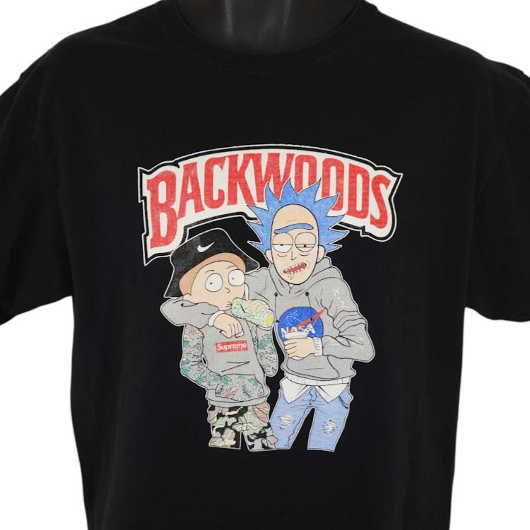 Rick And Morty T Shirt Mens Size Medium Black Backwoods Streetwear Adult Swim S
