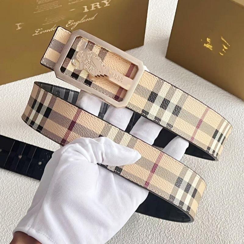 Men's Cross-border Leather Belt – Smooth B-li Buckle, Versatile for Business and Fashion, Ideal for Youth and Jeans.