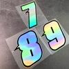 1PC Arabic Numerals Laser Motorcycle Stickers Waterproof for Motorbike Front Fairing Helemt Fender Scooter Bicycle Vinyl Decals