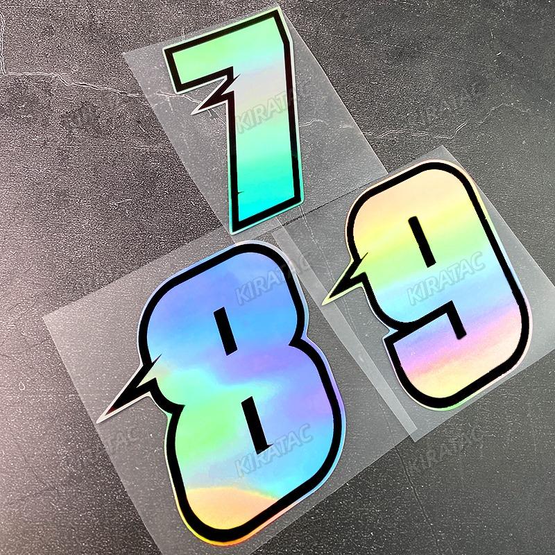 1PC Arabic Numerals Laser Motorcycle Stickers Waterproof for Motorbike Front Fairing Helemt Fender Scooter Bicycle Vinyl Decals