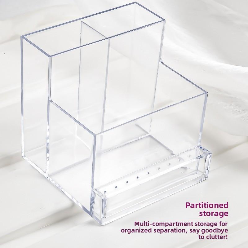 Nail Drill Storage Box Transparent Acrylic Bit Holder Manicure Tool Display Case For Home Salon Nail Art Organization