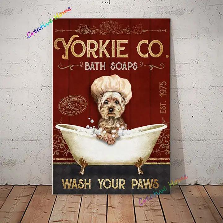 Yorkshire Terrier Dog I Am Your Friend Your Partner Your Yorkie Tin Sign Art Metal Wall Decor Wall Panel Vintage Plaque 20x30cm