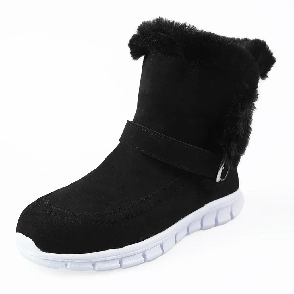 Furry Women's Boots 2024 New Winter Plush Warm Ladies Cotton Shoes Outdoor Fashionable Casual Sports Snow Boots Zapatos De Mujer