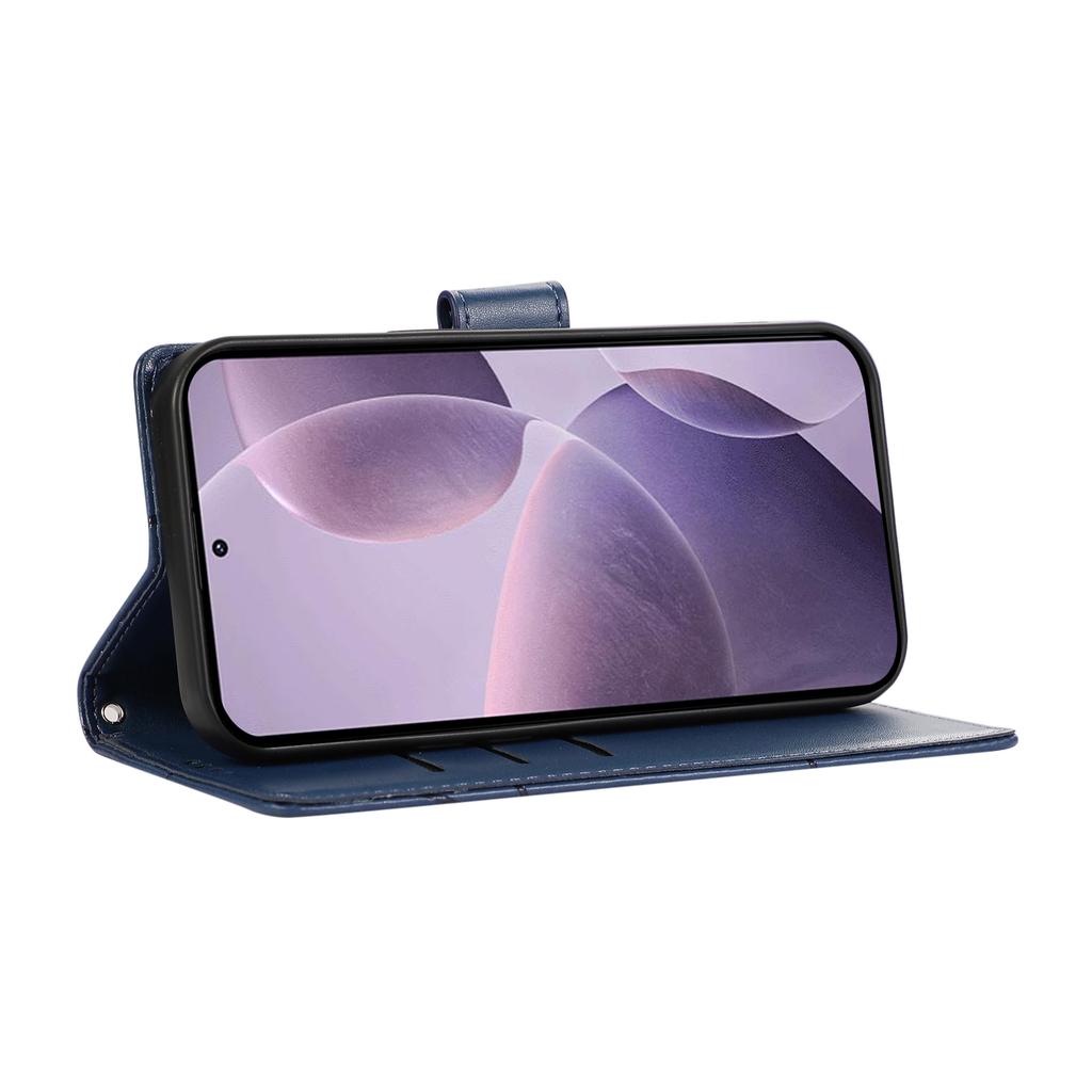 DF-06 For Xiaomi Poco X7 Pro 5G/Redmi Turbo 4 5G Phone Case Line Imprint Leather Wallet Cover