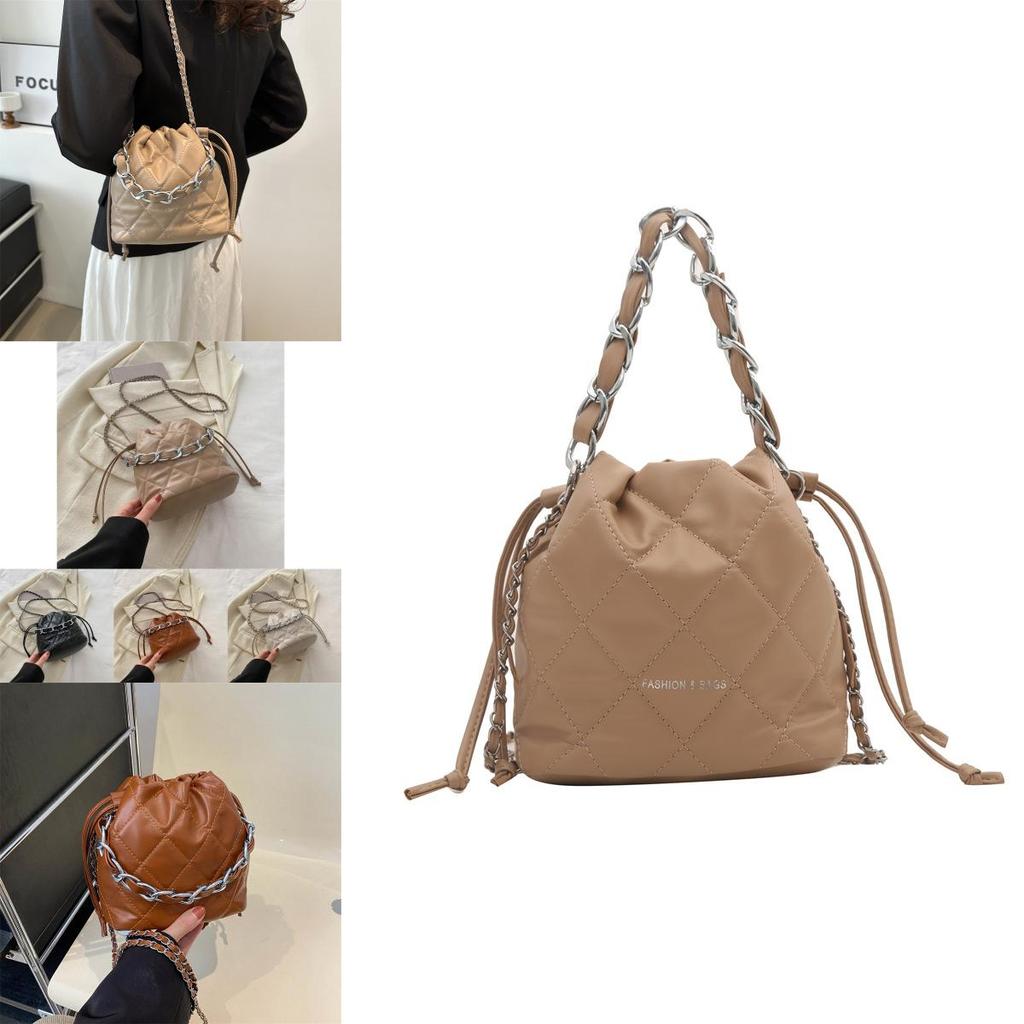 Fashionable Spring New Microfiber Bucket Bag With Stylish Quilted Design For Women
