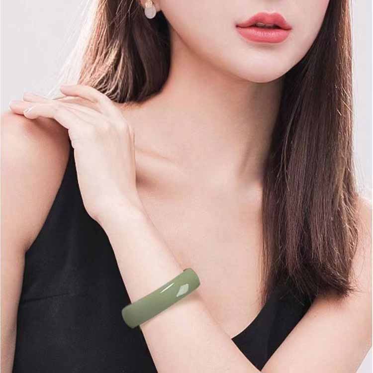 Hetian Jade Bangle Natural Nephrite Jade Bracelet for Women Gift for Her Lucky Protection Jewelry