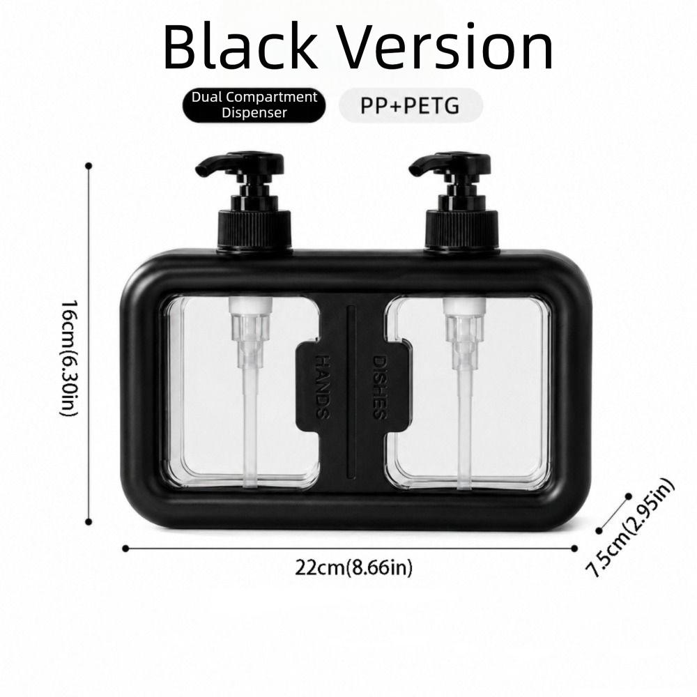 Dual Grid Countertop Soap Dispenser Dual Compartment Wall Mount Soap Dispenser  Bathroom