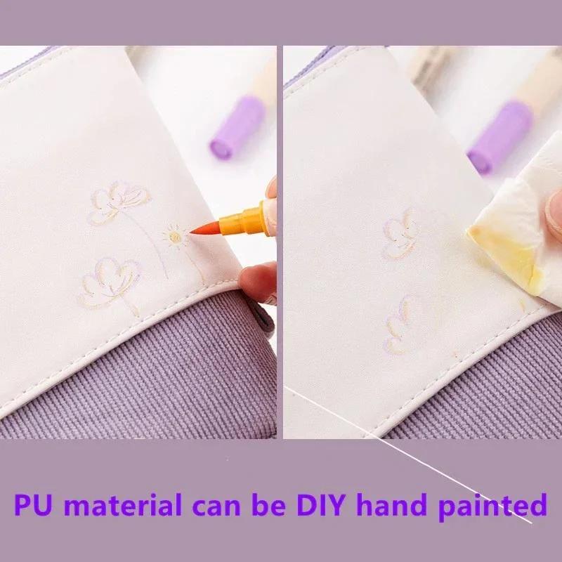 1 Pièce Trousse à Crayon Rétractable École Bureau Papeterie Sac de Rangement Couleur Unie Simple Porte-Stylo Fournitures Sacs Cadeaux Enfant