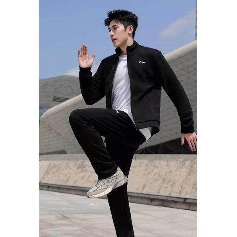 Li Ning Couples Cardigan Casual Sports Suit Men suit AWEU023-1