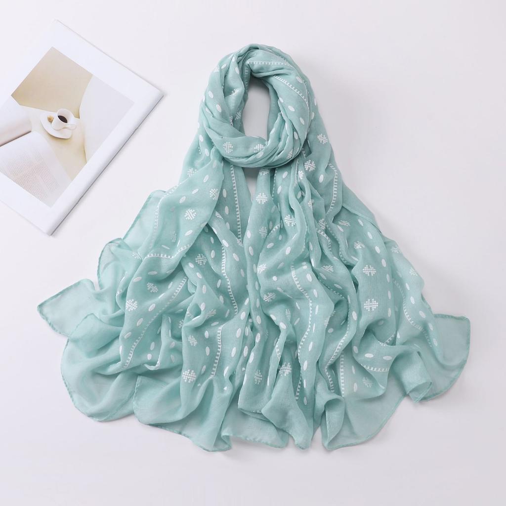 Plain Geometric Floral Foam Viscose Shawls Scarf Lady High Quality Wrap Beach Pashmina Stole Bufandas Muslim Hijab 180*90Cm
