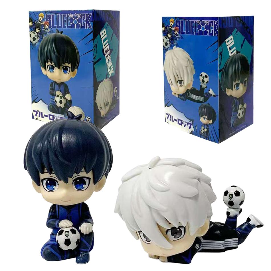 Anime BLUE LOCK Cute Nagi Yisagi Isagi Yoichi Sitting Action Figure PVC Doll Tabletop Model Anime Peripheral Creative Toy Gift‘s