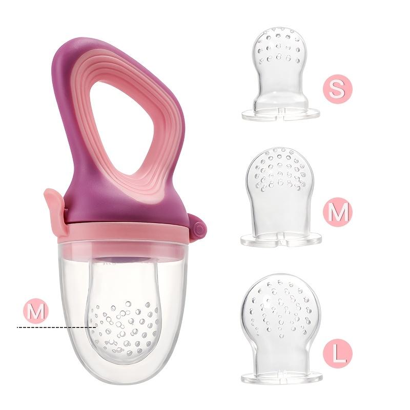 5pcs Baby Mate Silicone Fruit Feeder Set with Easy To Grasp Handle Ring & 4 Interchangeable Mesh Pouches Bags - Infant Food Nutrition Feeder Pacifier