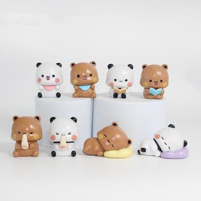 8pcsSet Bubu Dudu Figure Toy Bear Panda Mini Figurine Desktop Model Ornaments Toys Boys Girls Christmas Gifts