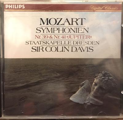 CD MOZART, DAVIS; DRESDEN STATE ORCHES - Symphonies 39 & 41 " Jupiter " 4100462 Philips Germany Classical Used