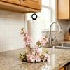Wooden Base Floral Tissue Holder Acrylic Vertical Napkins Rack Paper Towel Rack  Dining Table