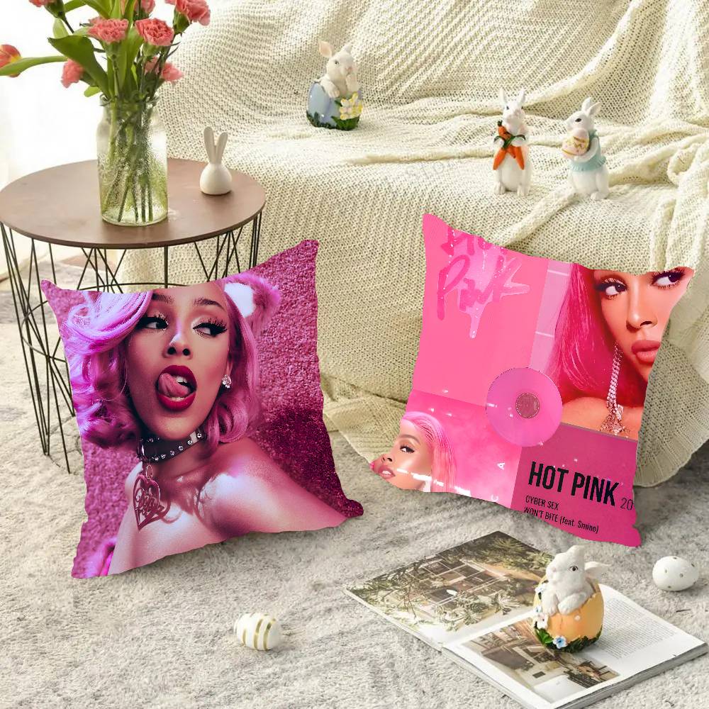 Singer D-Doja Cat Pillow Case Square Pillow Bedroom Sofa Leisure Comfort Cushion Car Living Room Home Decoration