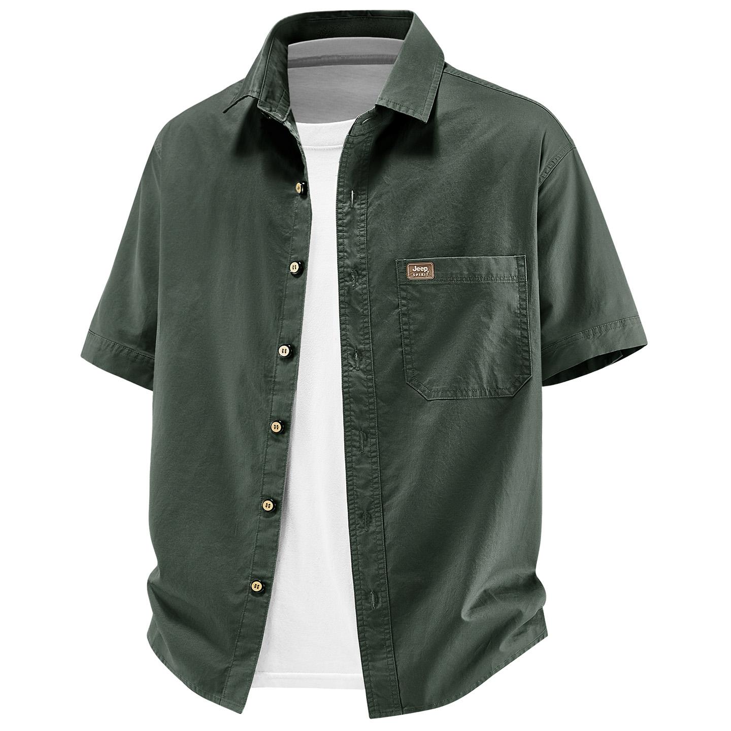 Short Sleeved Shirt Men s Summer Casual Pure Cotton Workwear Shirt 2XL