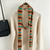Thickened Striped Scarf Narrow Winter Shawl Fashion Cashmere Knitted Scarf  Daily