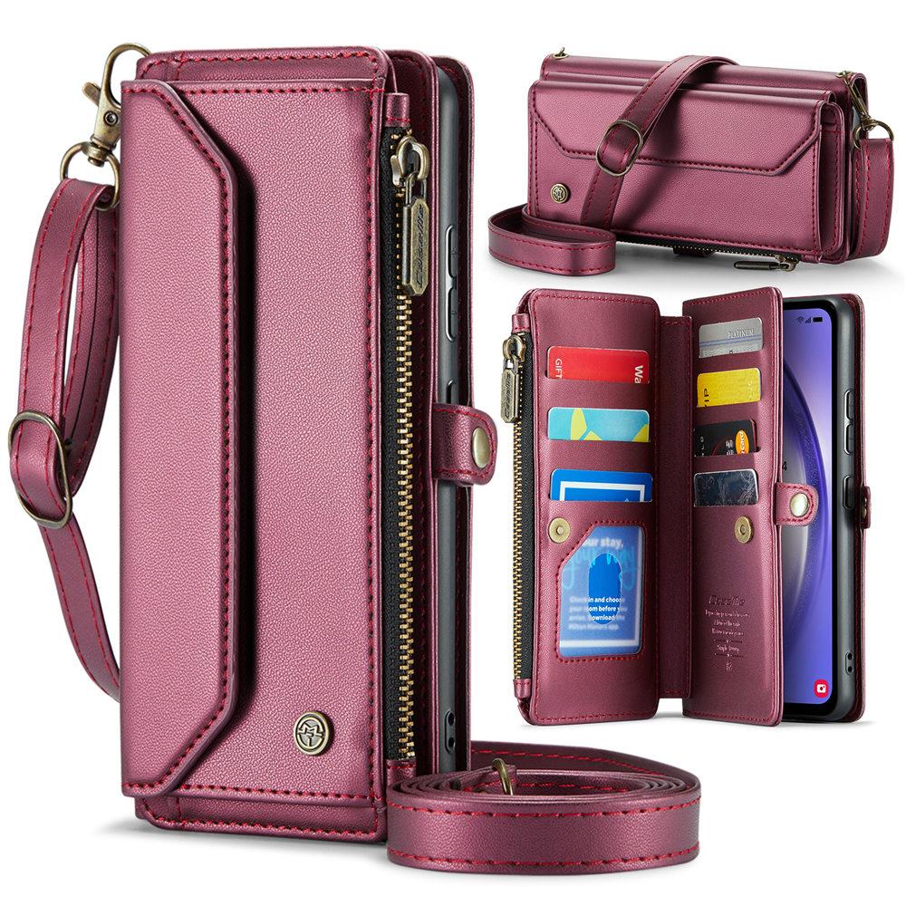 

Lanyard Zipper Leather Wallet Card Case For Samsung Galaxy A56 A55 A54 A53 A35 A36 A15 A16 A17 A13 A14 Crossbody Flip Cover For Galaxy A04 A04S