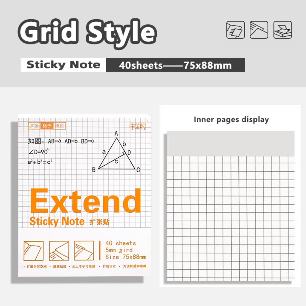 Durable Lined/Blank/Grid Sticky Notes Clear See-Through No Blocking Text Extend Sticky Notes Self-Adhesive Memo Pads Students