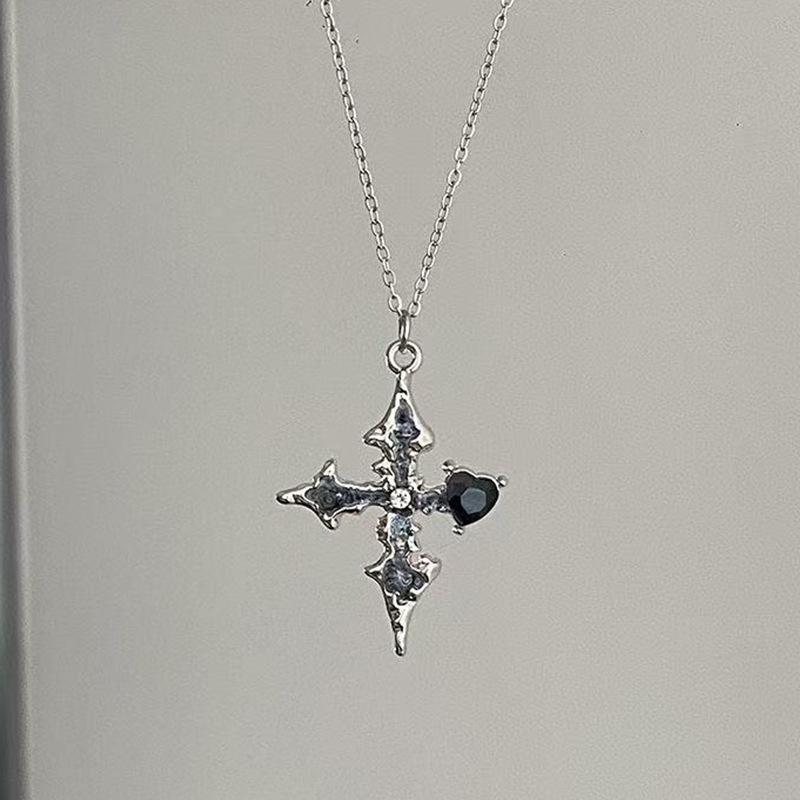 Punk Cross Bat Necklace,Gothic Jewelry,Vampire Accessories,Witchcraft,Blood Cross,Pagan,Vintage,Bat Wings Heart,Choker for Women