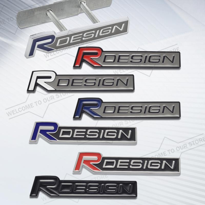 Car Styling Body Trunk 3D Metal R Design Emblem Grille Badge Stickers Decal For Volvo S60 S80 S90 XC90 XC60 XC40 V50 V70 V60 S40