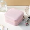 Yousheng Mini Jewelry Storage Box, PU Leather Compact Jewelry Organizer, Soft Velvet Shockproof Jewelry Case for Rings Earrings