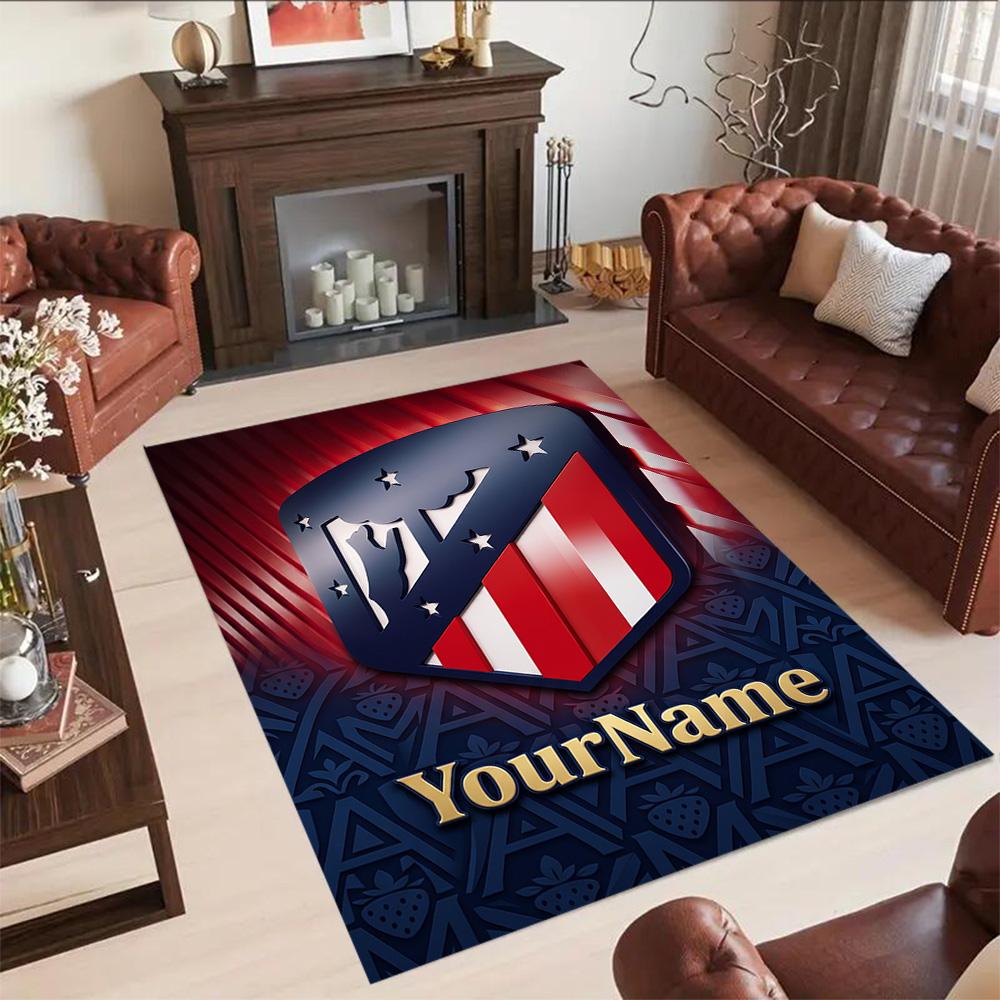 Atletico Madrid Customized Name Floor Rug Office Rug Design for Outdoor Decorate Room Playrooms Study Room Anti-slip Rug Decorate Offices