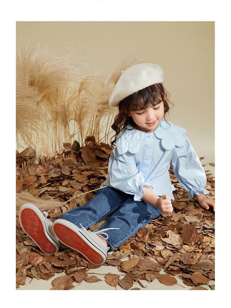 Herbst Mädchen Langarm Einfarbiges Hemd - Neuankunft für Kleinkinder
