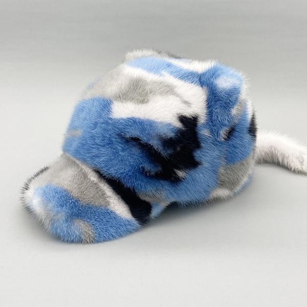 Mink Fur Hats for Women Winter Warm Solid Genuine Luxury Fur Cap High Quality Female Fur Hat with Tail Cute Girls Cat Hats