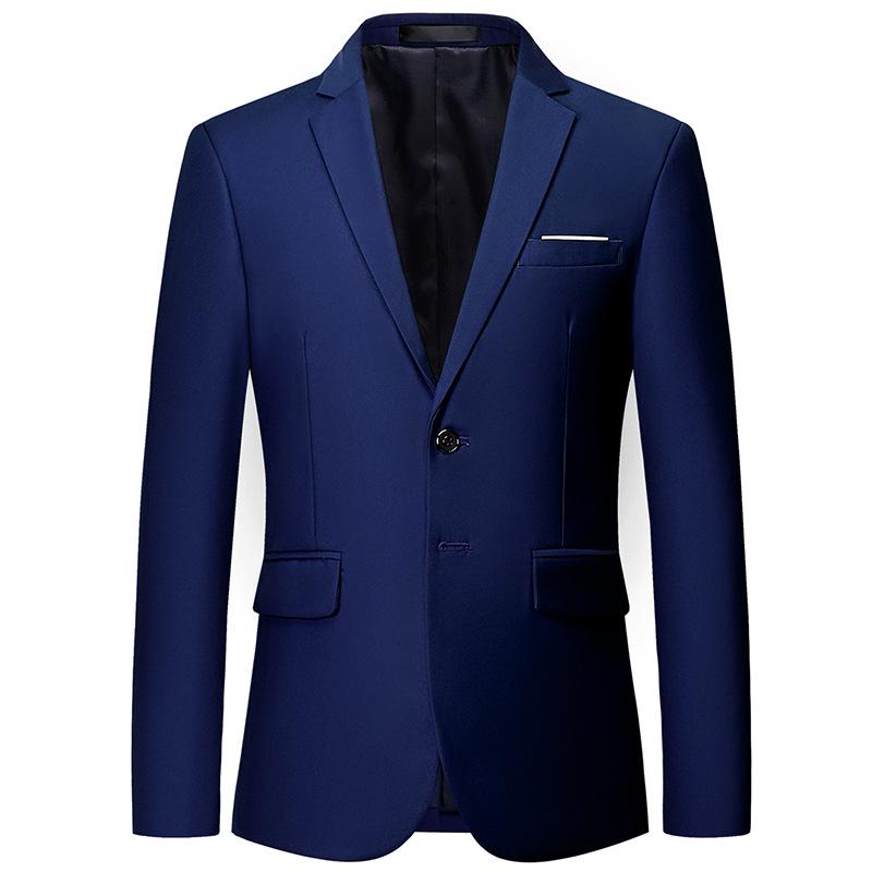 

2026 Plus Size Slim Fit Solid Color Business Blazer 6XL королівський синій колір