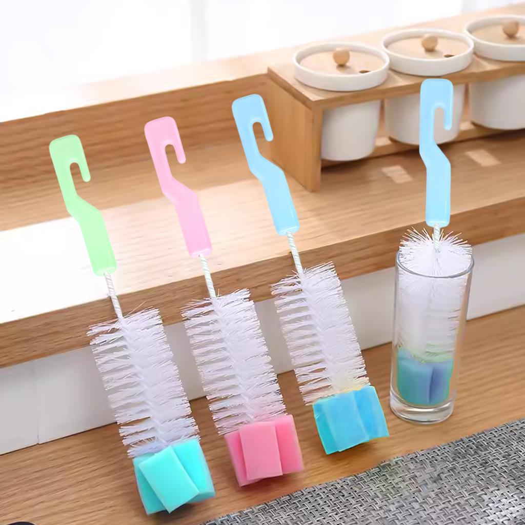 2PCS Cup Brush Cleaning Set Boutique Cardboard Set Bottle Brush Nipple Brush 360 Degree Stain Removal