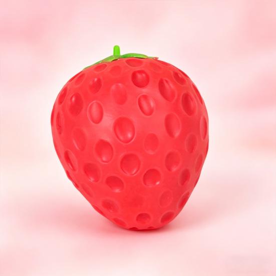 1/2/3 Stück Simulierte Erdbeer-Quetschspielzeug Stressabbau Falsche Frucht Fidget Spielzeug Angstreduzierung Weicher Dehnbarer Sensorischer Stressball