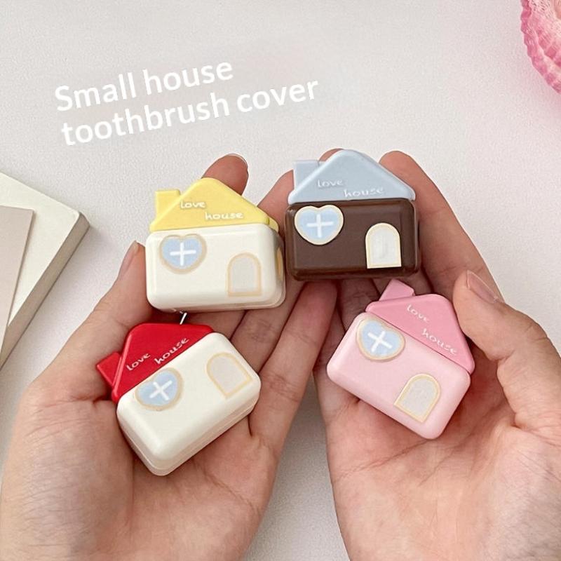 Adorable House Shape Toothbrush Head Cover Waterproof Dustproof Perfect For Travel & Bathroom Organization Toothbrush Cover
